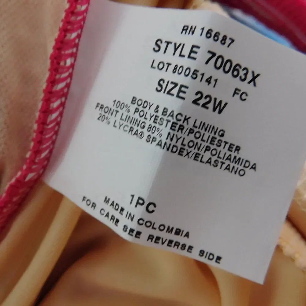 NEW Penbrooke Krinkle Swimsuit Size 22W Crossover Chlorine Proof Tummy‎ Control